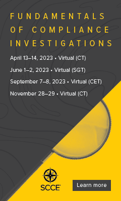 Fundamentals of Compliance Investigations | April 13-14, 2023 (Virtual, CT) | June 1-2, 2023 (Virtual, SGT) | September 7-8, 2023 (Virtual, CET) | November 28-29, 2023 (Virtual, CT) | Learn more