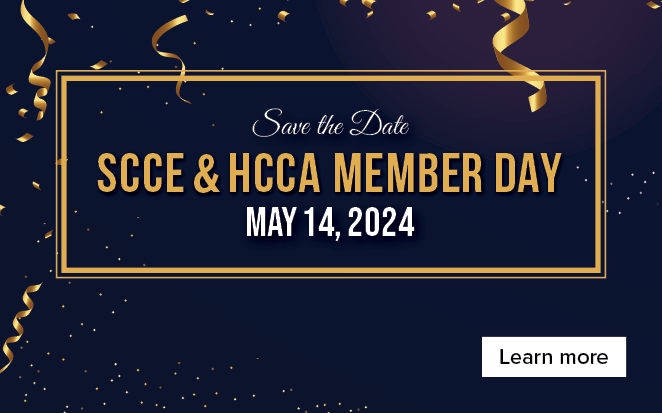 Save the date | SCCE & HCCA Member Day | May 14, 2024 | Learn more