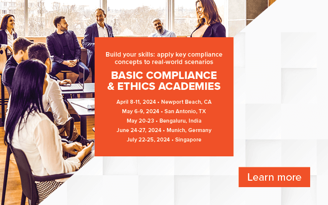 Build your skills, apply key compliance concepts to real world scenarios | Basic Compliance & Ethics Academies | Learn more 