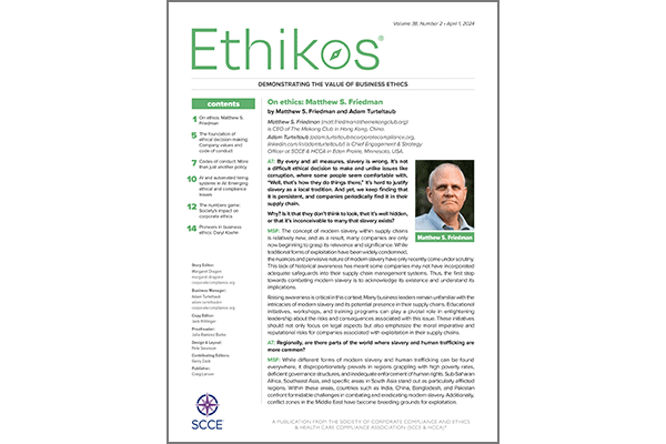 Ethikos Newsletter April-June Cover Image